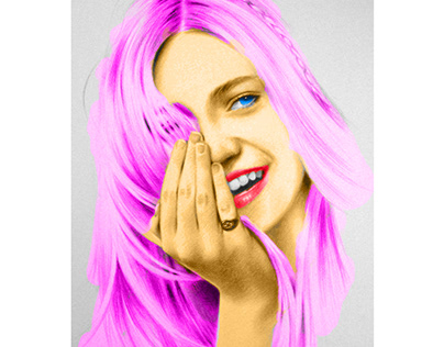 "Woman with Purple Hair" Color/Illustration