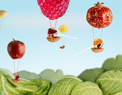 Food landscape stop motion for berry lollipops