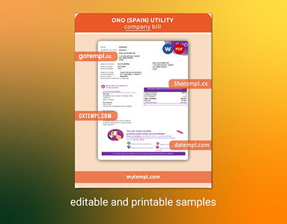 ONO (Spain) utility business bill template