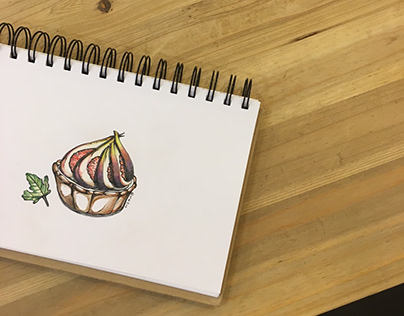 Food Drawing - Fig Tart