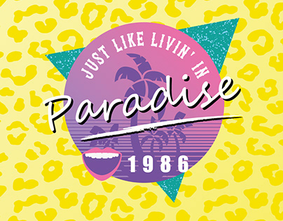 1980s Beach Party Logo Design