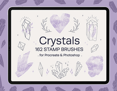Crystals Stamp Brushes for Procreate & Photoshop