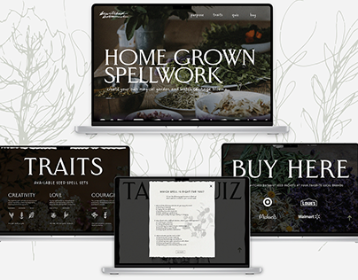 Bewitched Botanist Website Product Advertising