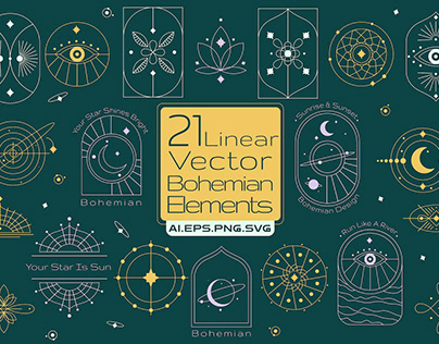 21 Bohemian Linear Vector Elements