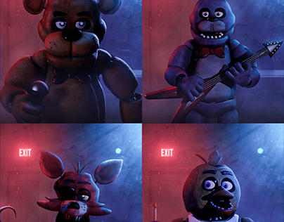 Fanmade character posters for the fnaf movie