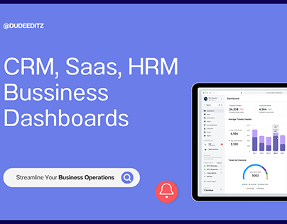 CRM, Saas, HRM Business Dashboards