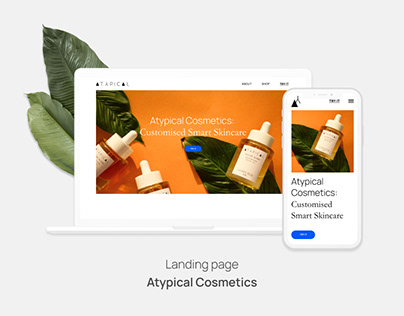 Landing page Atypical Cosmetics from Kickstarter