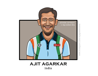 Ajit Agarkar Portrait Illustration