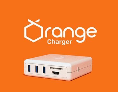 Orange Charger USB-C Hub
