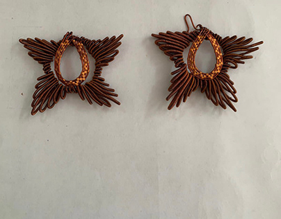 Formation of copper earring ornaments
