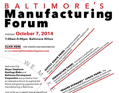Baltimore Manufacturing Forum flier (preliminary)