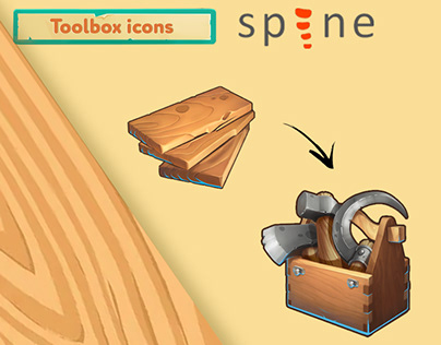 Project thumbnail - Toolbox icons upgrade animation / Spine 2D