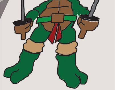 Ninja turtle with 2 swords