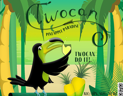 Twocan Toucan Wine Can Label Project