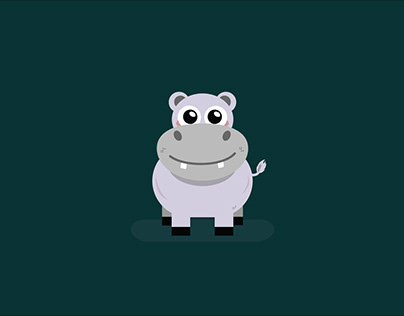 2D Animal cartoon character (Hippo)
