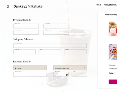 Mobile Check Out Page Milkshake