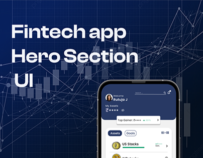 Fintech app hero Section UI