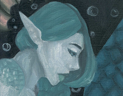 "Blue Mermaid" Oil painting
