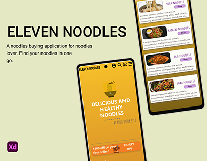 Application Design using adobe xd - Eleven Noodles