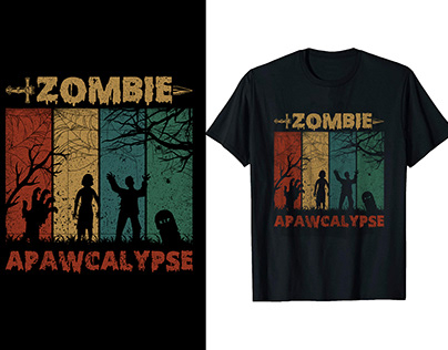 Eye-Catching Zombie Halloween T-Shirt Design.