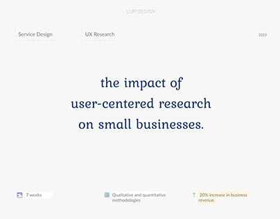 User Research and Service Design in Small Business