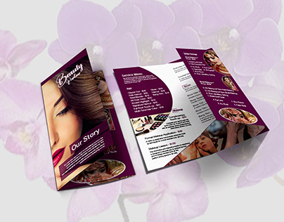 Beauty Salon Tri-fold brochure design