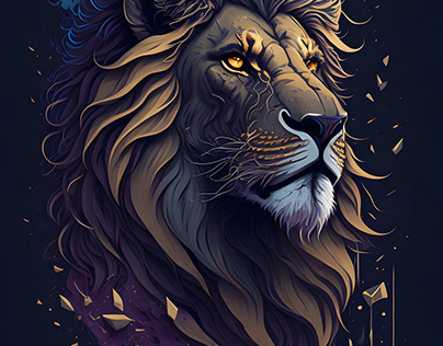 A majestic warrior lion