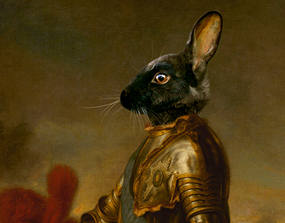Vintage illustrations with rabbits