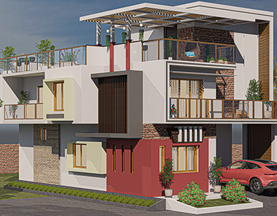 Rendering and visualization for an exterior villa