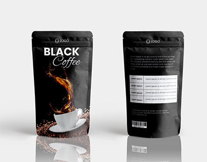 black coffee pouch design