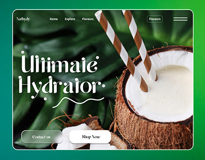 coconut water selling website landing page