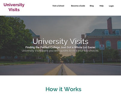 Concept for a peer-to-peer college visit website