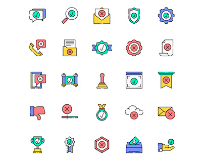 Colored Approved & Declined Icons