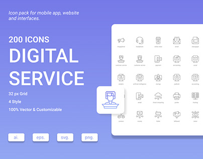 Digital Service Icon Set