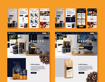 Presto Coffee Desktop and Mobile design
