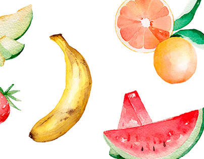 Fruit watercolors