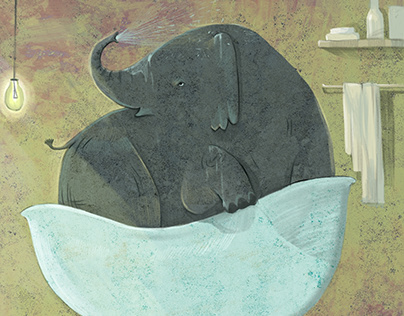 Children illustrations. Elephant's day.