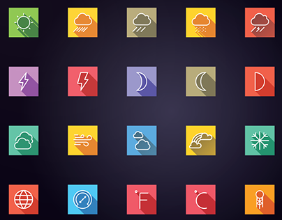 Weather and Forecast Flat Icons - Line Icons