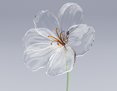 Precious Fragility: 3D glass flower model
