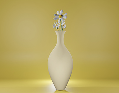 Vessels And Flower Pot In 3d Model