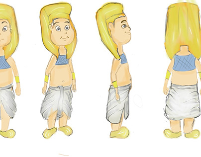 Pharaonic child design model sheet
