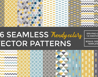 26 Vector Patterns in trendy colors