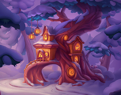 Winter tree house