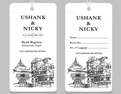 Luggage Tag Design For The Wedding Of Ushank & Nicky