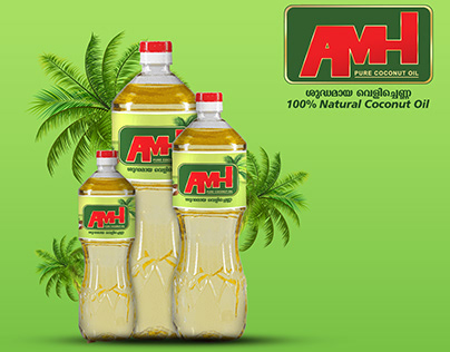 AMH Coconut Oil package Design and Poster