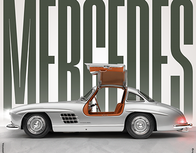 Mercedes 300SL Gullwing '54 (Aesthetic Car Poster)