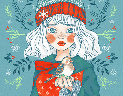 Illustration " The Bird in the Snow"