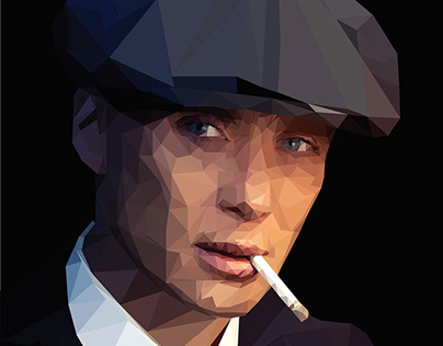 Low Poly art of Thomas Shelby
