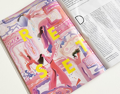 Set of editorial illustrations for Wienerin magazine