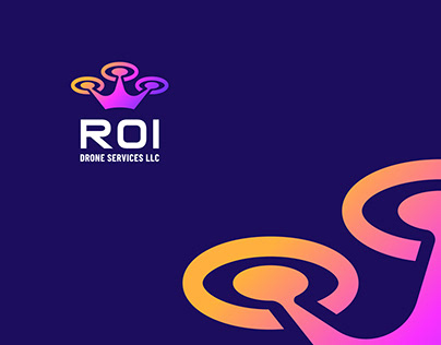 Crown + Drone logo and branding concept for ROI